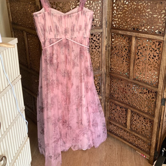 Marchesa Notte Off-the-Shoulder Tulle Draped Bodice Gown - Picture 5 of 5